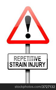 Illustration depicting a sign with a repetitive strain injury concept.