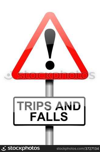 Illustration depicting a sign with a trip and fall concept.