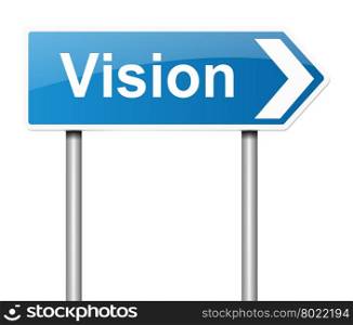Illustration depicting a sign with a vision concept.