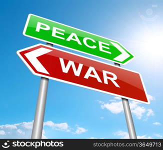 Illustration depicting a sign with a war or peace concept.