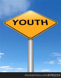 Illustration depicting a sign with a youth concept.