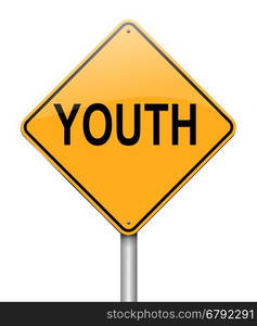 Illustration depicting a sign with a youth concept.