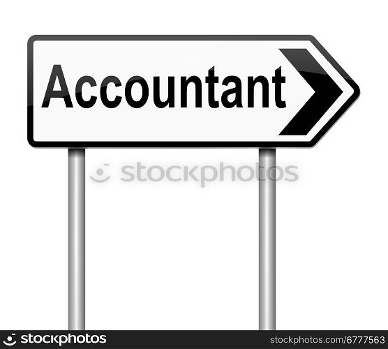 Illustration depicting a sign with an accountant concept.