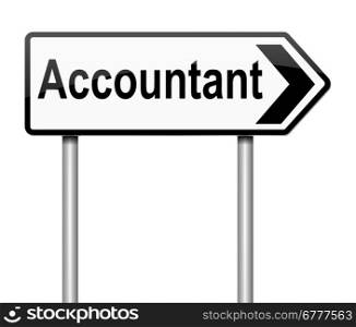 Illustration depicting a sign with an accountant concept.