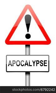Illustration depicting a sign with an apocalypse concept.