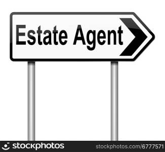 Illustration depicting a sign with an Estate Agent concept.