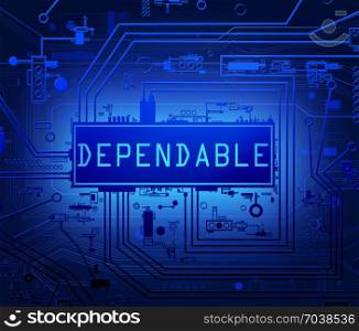 Illustration depicting abstract printed circuit board components with a dependable concept.