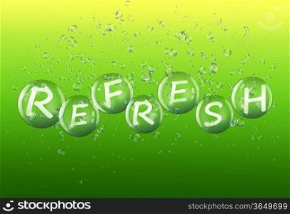Illustration depicting bubbles with a refresh concept.