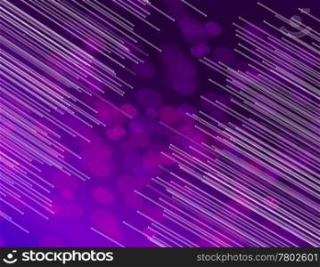 Illustration depicting the ends of many illuminated fiber optic strands against abstract pink and violet background.