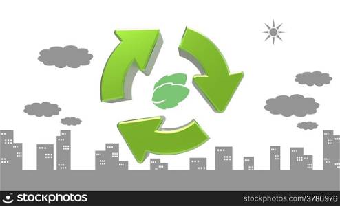 illustration ecology concept of recycle symbols