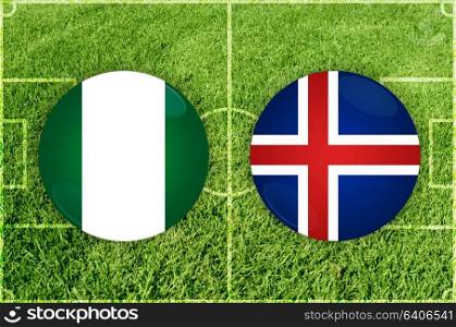 Illustration for Football match Nigeria vs Iceland. Nigeria vs Iceland football match