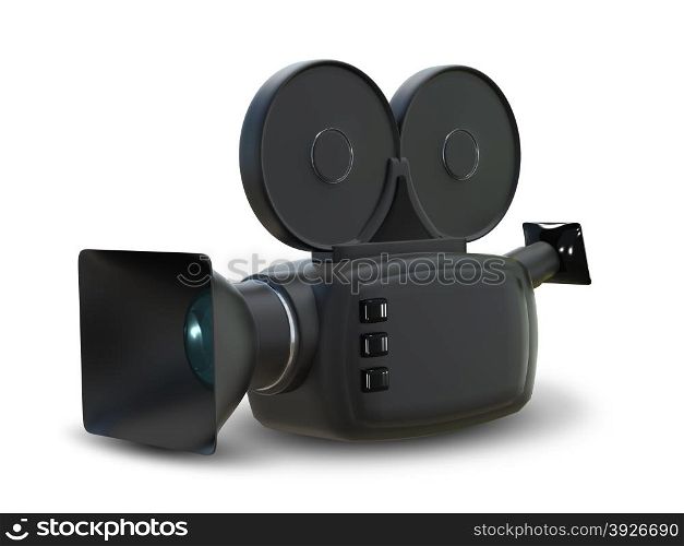 illustration insulated object video camera on white background