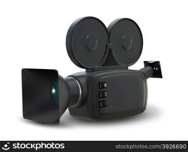 illustration insulated object video camera on white background