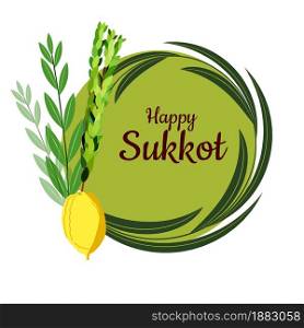 illustration of a Background for Jewish holiday Happy Sukkot.
