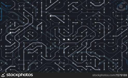 Illustration of a beautiful abstract technology background with motherboard chipset and data lines with glow and shine effect. Abstract Digital Hi Tech Chipset Background