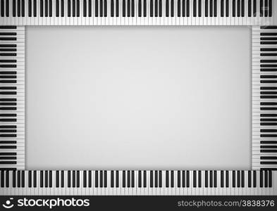 Illustration of a frame made of piano keys