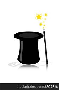 Illustration of a magic hat for magician