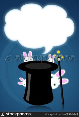 Illustration of a magic hat for magician