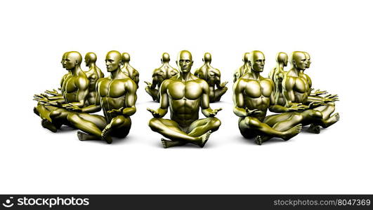 Illustration of a Male Figure Meditating in 3d