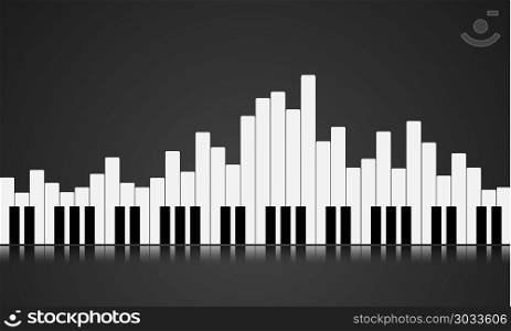illustration of a piano key equalizer concept, eps10 vector. piano key equalizer