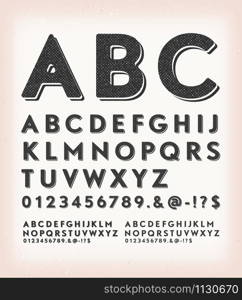 Illustration of a set of retro western design abc typefont, in regular, grunge and shadow version, also working for tattoo, on vintage and grunge background. Vintage Grunge And Tattoo ABC Font