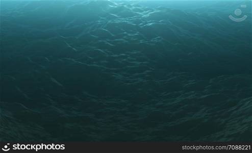 Illustration of a summer ocean landscape with water waves texture and shining sun. Beautiful Ocean Background Scene