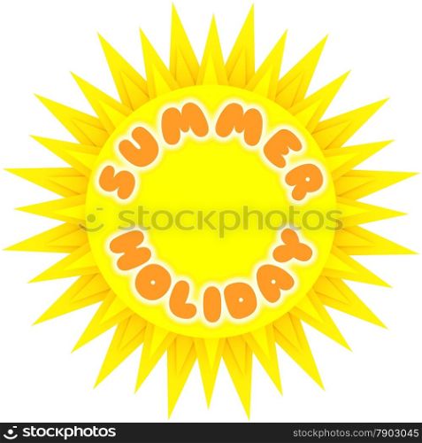 "Illustration of a sun with the words "Summer Holiday""