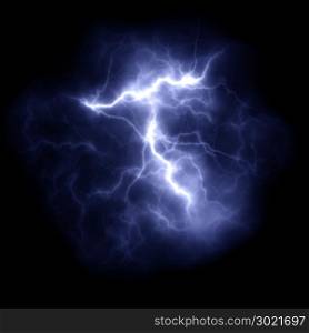 Illustration of a thunder lightning in the night