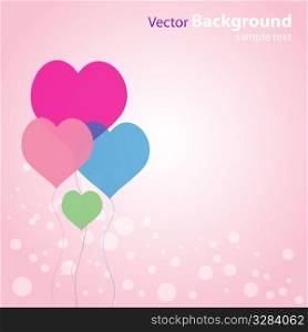 illustration of abstract vector background with heart shape balloons