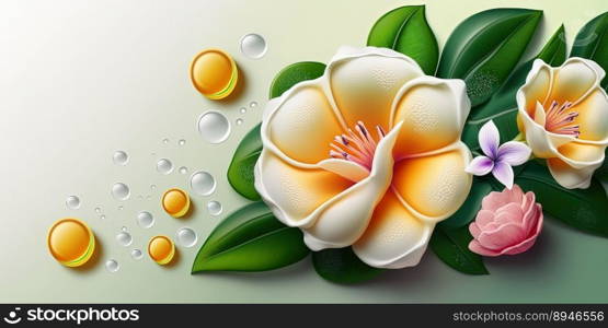 Illustration of Alamanda Flower Blooming and Leaves