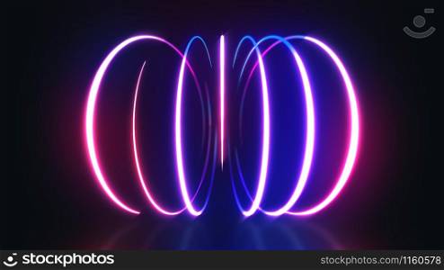 Illustration of an abstract background with shining neon light strokes. Abstract Neon Light Streaks Background