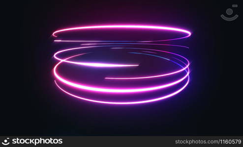 Illustration of an abstract background with shining neon light strokes. Abstract Neon Light Streaks Background