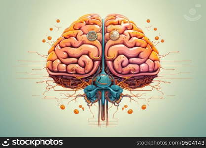 Illustration of an abstract digital human brain