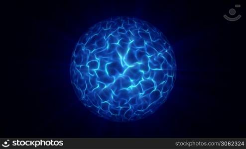 Illustration of an abstract energy sphere or planet space background with rays fx. Energy Space Planet Background