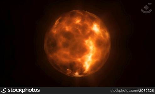 Illustration of an abstract energy sphere or planet space background with rays fx. Energy Space Planet Background