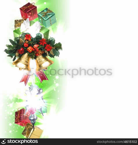 Illustration of background with traditional Christmas decoration ornament