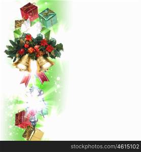 Illustration of background with traditional Christmas decoration ornament
