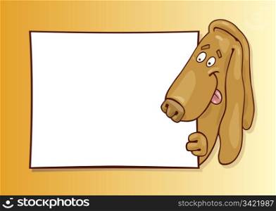 illustration of basset dog with card