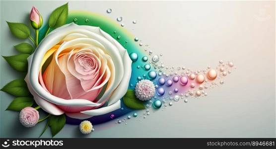 Illustration of Beautiful Colorful Rose Flower