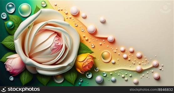 Illustration of Beautiful Rose Flower In Bloom