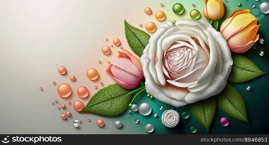 Illustration of Beautiful Rose Flower In Bloom