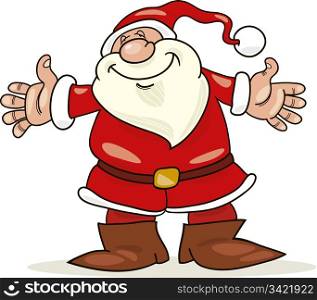 Illustration of cheerful santa claus with open arms