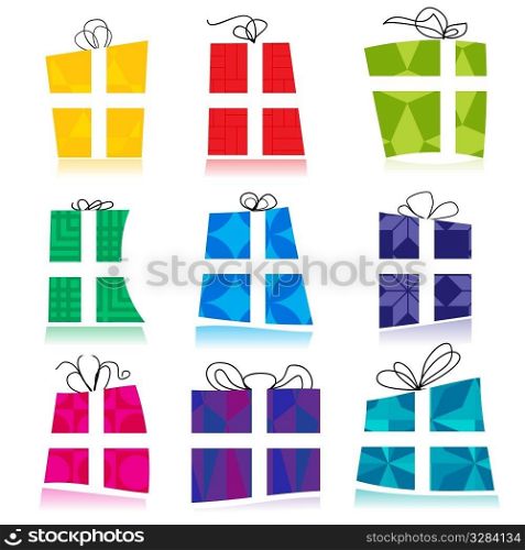 illustration of colorful gift on white background