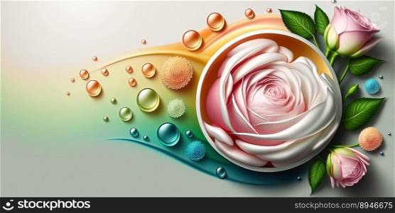 Illustration of Colorful Rose Flower Blooming