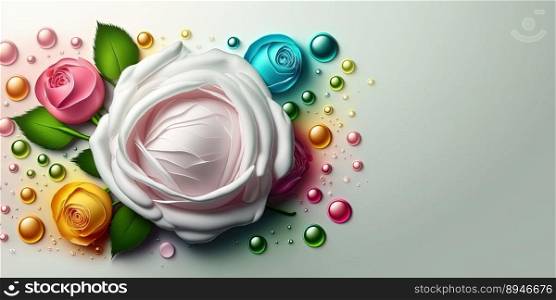 Illustration of Colorful Rose Flower Blooming