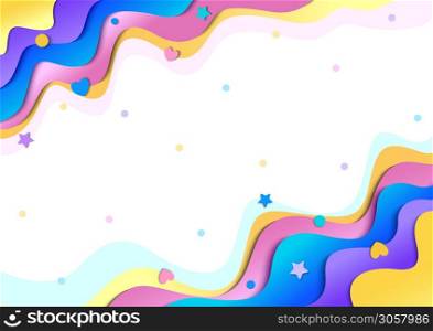 Illustration of colorful wave background template