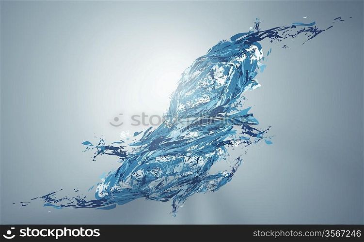 illustration of diagonal blue water wave