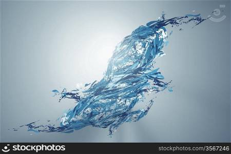 illustration of diagonal blue water wave