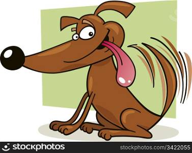 Illustration of dog wagging his tail
