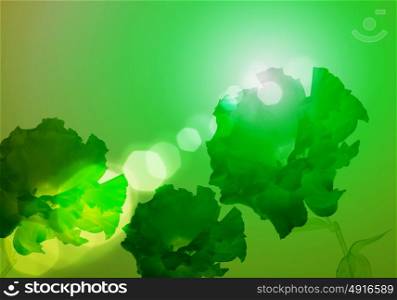 Illustration of floral colour background with light spot